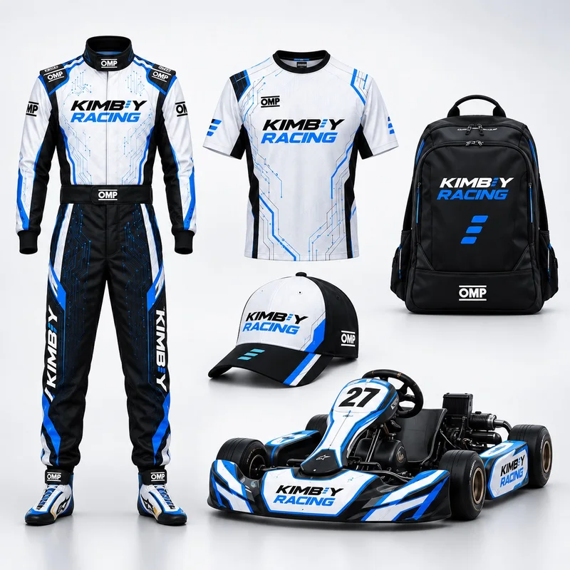 Kimb'y Racing kart, racewear and team equipment concept.